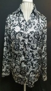 Bottom Down black and white blouse